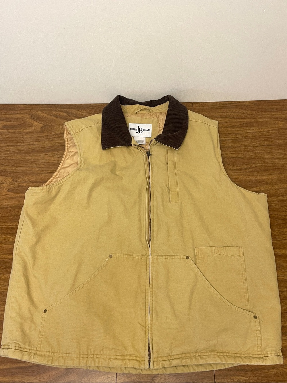 Vintage Tan Canvas Zip Vest